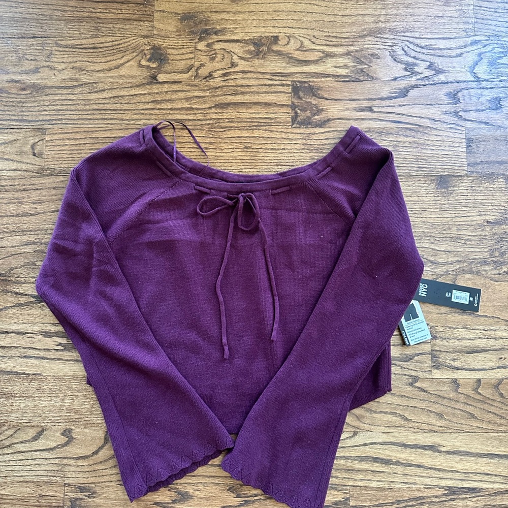 Wine Color Long Sleeve Knit sweater
